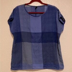 Emery Rose Blue Cotton Top Size Large